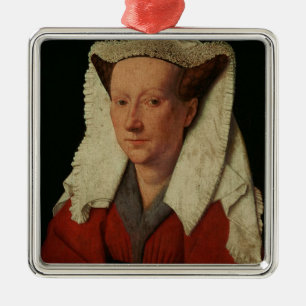Porträtt av Margaret skåpbil Eyck, 1439 Julgransprydnad Metall