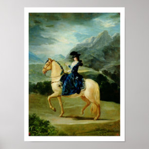 Porträtt av Maria Teresa de Vallabriga på horseb Poster