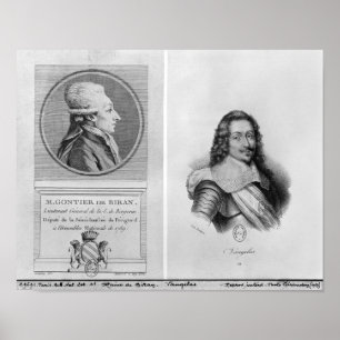 Porträtt av Marie Francois Gontier de Biran Poster