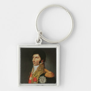 Porträtt av marskalken Charles Jean Bernadotte Fyrkantig Silverfärgad Nyckelring