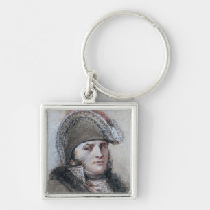 Porträtt av marskalken Davout, Princed'Echmuhl Fyrkantig Silverfärgad Nyckelring