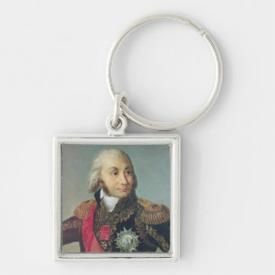 Porträtt av marskalken Jean-Baptiste Jourdan Fyrkantig Silverfärgad Nyckelring