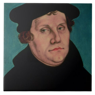 Porträtt av Martin Luther, 1529 Kakelplatta