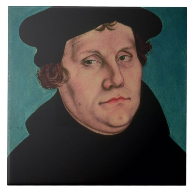 Porträtt av Martin Luther, 1529 Kakelplatta (Framsidan)