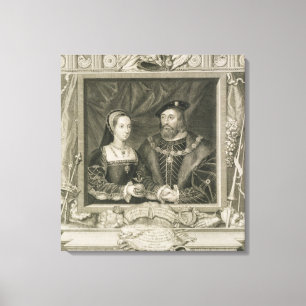 Porträtt av Mary (1496-1533) drottning av Canvastryck