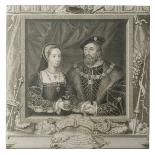 Porträtt av Mary (1496-1533) drottning av Kakelplatta
