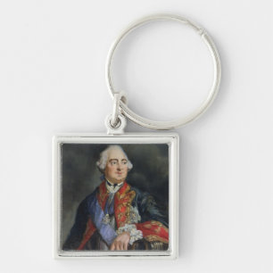 Porträtt av mathematicianen Leonhard Euler Fyrkantig Silverfärgad Nyckelring