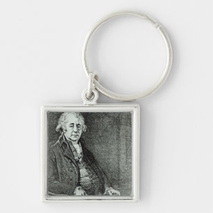 Porträtt av Matthew Boulton Fyrkantig Silverfärgad Nyckelring