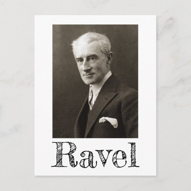 Porträtt av Maurice Ravel (cirka 1925) vykort (Framsida)