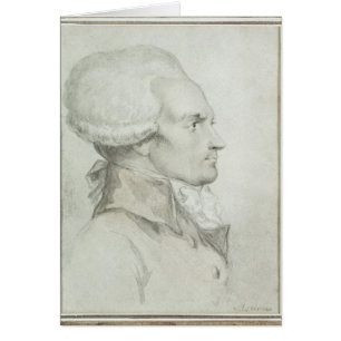 Porträtt av Maximilien de Robespierre Hälsningskort