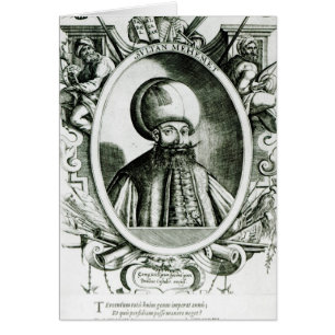 Porträtt av Mehmet III Hälsningskort