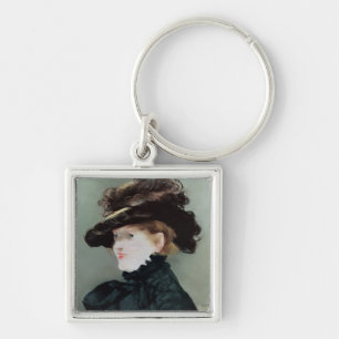 Porträtt av Mery Laurent 1882 Fyrkantig Silverfärgad Nyckelring