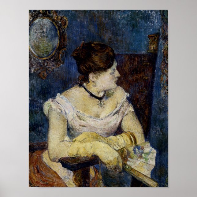 Porträtt av Mette Gauguin, konstnärens fru Poster (Framsidan)