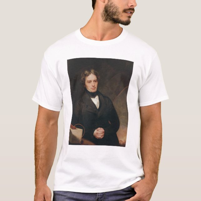 Porträtt av Michael Faraday 1841-42 Tee Shirt (Framsida)