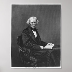 Porträtt av Michael Faraday Poster