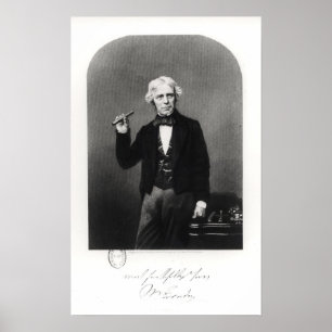 Porträtt av Michael Faraday Poster