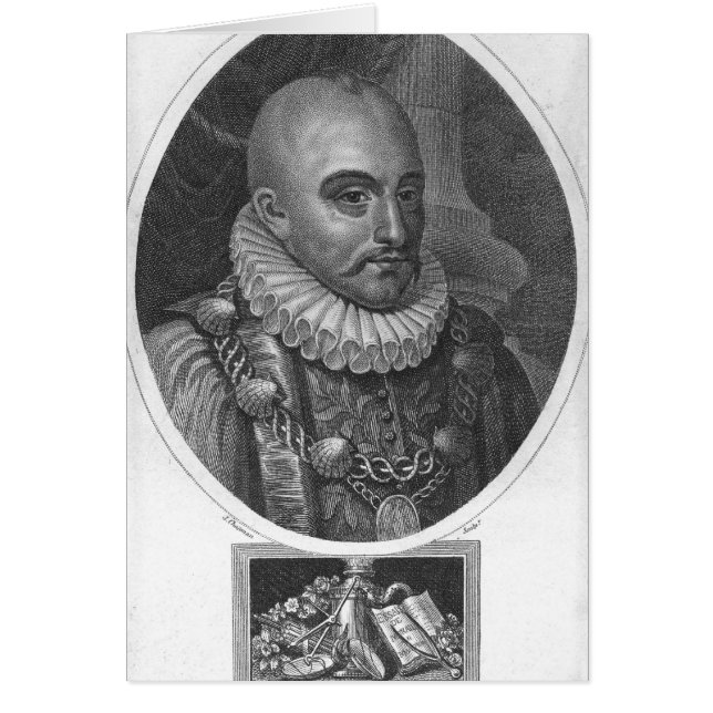 Porträtt av Michel de Montaigne Hälsningskort (Framsidan)