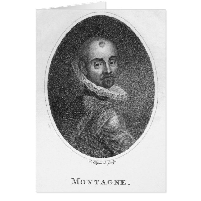Porträtt av Michel de Montaigne Hälsningskort (Framsidan)