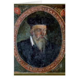Porträtt av Michel de Nostradame Hälsningskort