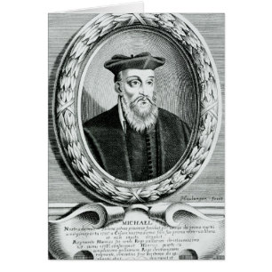 Porträtt av Michel de Nostredame Hälsningskort