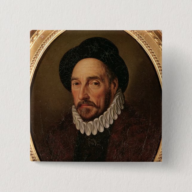 Porträtt av Michel Eyquem de Montaigne Knapp (Framsida)