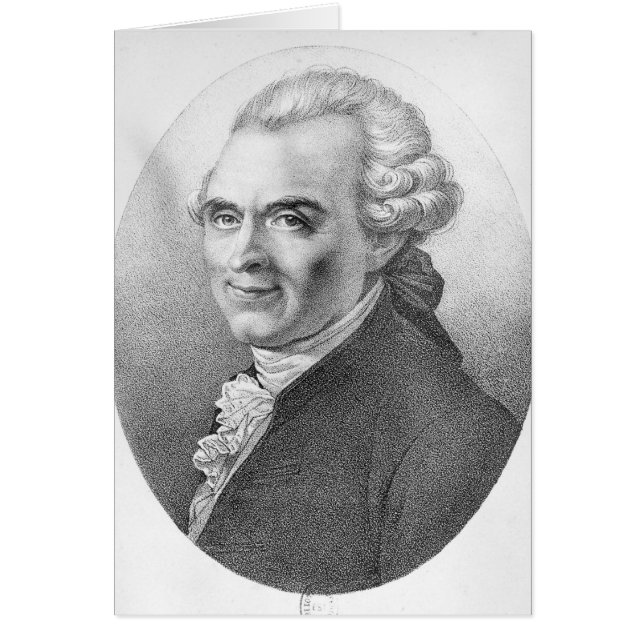 Porträtt av Michel-Jean Sedaine Hälsningskort (Framsidan)