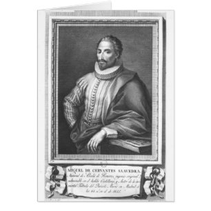 Porträtt av Miguel de Cervantes Saavedra Hälsningskort