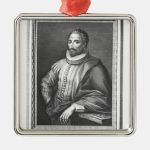 Porträtt av Miguel de Cervantes Saavedra Julgransprydnad Metall