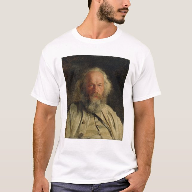 Porträtt av Mikhail Alexandrovich Bakunin 1871 Tee Shirt (Framsida)