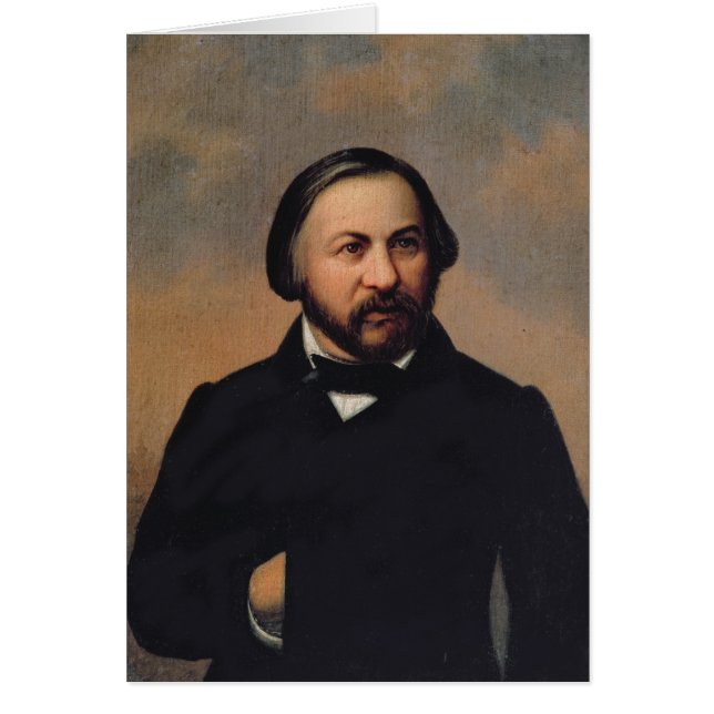 Porträtt av Mikhail Ivanovich Glinka, 1850s Hälsningskort (Framsidan)