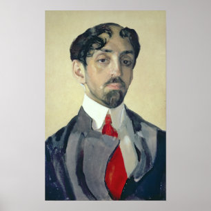 Porträtt av Mikhail Kuzmin, 1909 Poster