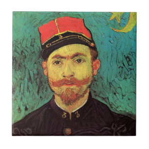 Porträtt av Milliet, älskaren av Vincent van Gogh Kakelplatta