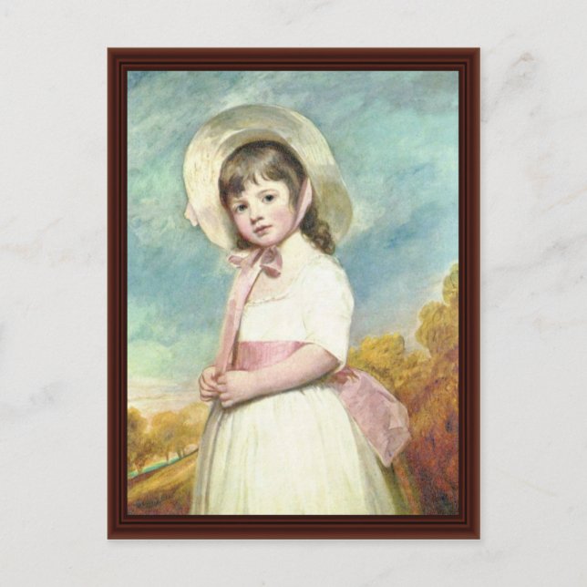 Porträtt av miss Willoughby George Romney Vykort (Framsida)