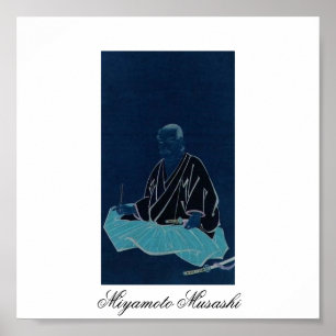 Porträtt av Miyamoto Musashi. Edo period Poster