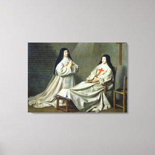 Porträtt av modern Catherine-Agnes Canvastryck