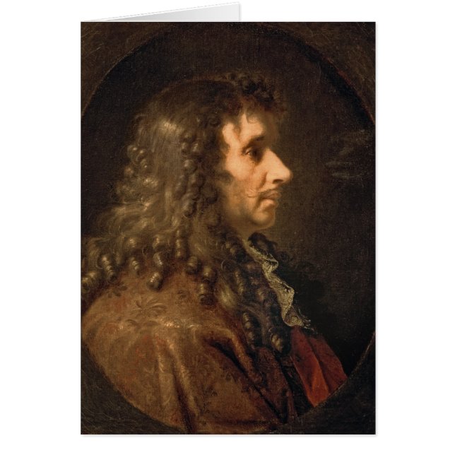 Porträtt av Moliere 1660 Hälsningskort (Framsidan)