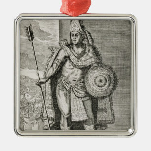 Porträtt av Montezuma II Julgransprydnad Metall