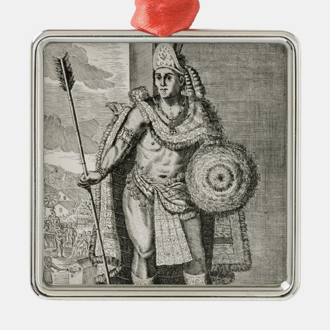 Porträtt av Montezuma II Julgransprydnad Metall (Framsidan)