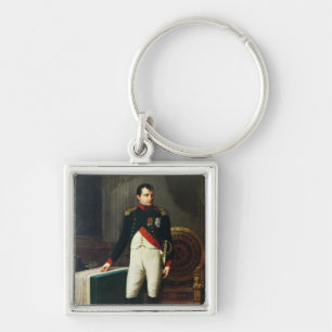 Porträtt av Napoleon Bonaparte 1809 Fyrkantig Silverfärgad Nyckelring