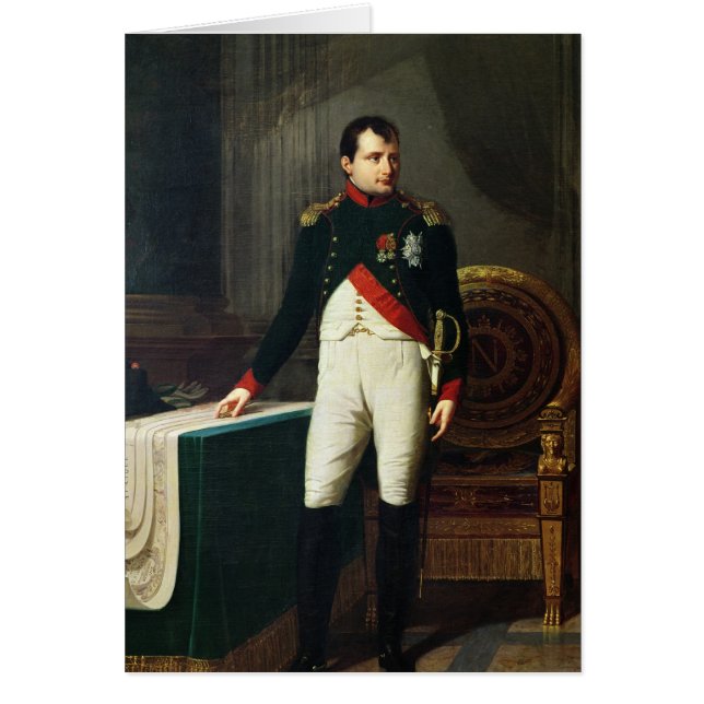 Porträtt av Napoleon Bonaparte 1809 Hälsningskort (Framsidan)