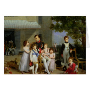 Porträtt av Napoleon Bonaparte med hans brorsoner Hälsningskort