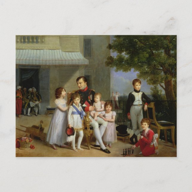 Porträtt av Napoleon Bonaparte med hans brorsoner Vykort (Framsida)