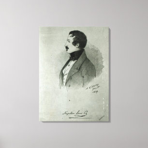 Porträtt av Napoleon III som en ung man, 1839 Canvastryck