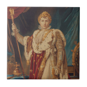 Porträtt av Napoleon mig 1808-11 Kakelplatta