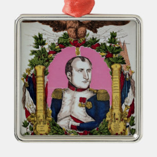 Porträtt av Napoleon mig i strid av Julgransprydnad Metall