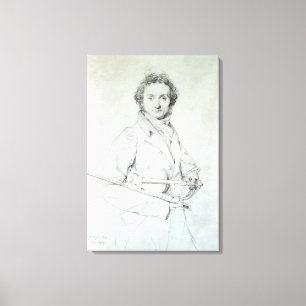Porträtt av Niccolo Paganini 1819 Canvastryck
