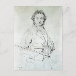 Porträtt av Niccolo Paganini 1819 Vykort