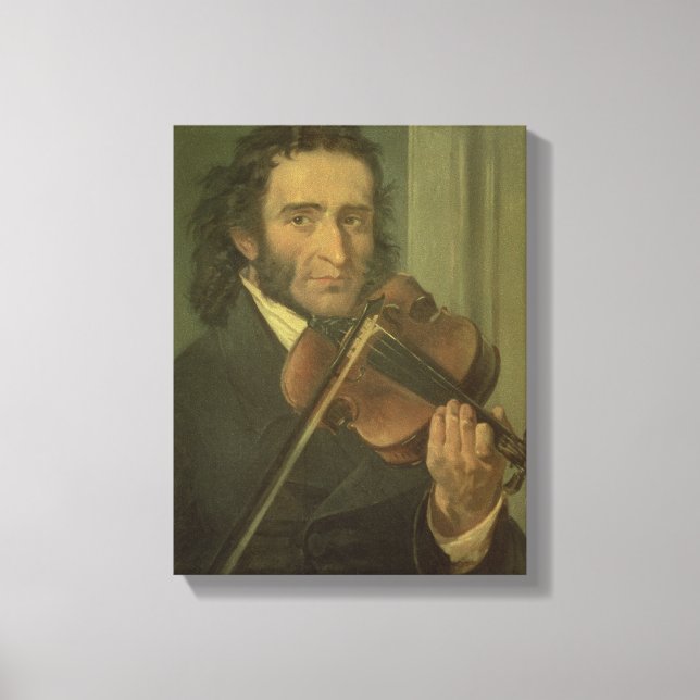 Porträtt av Niccolo Paganini Canvastryck (Framsida)