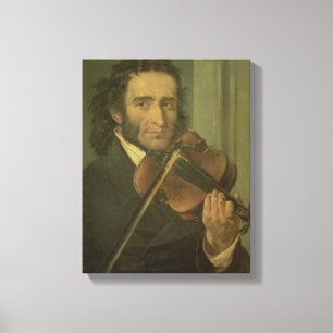 Porträtt av Niccolo Paganini Canvastryck
