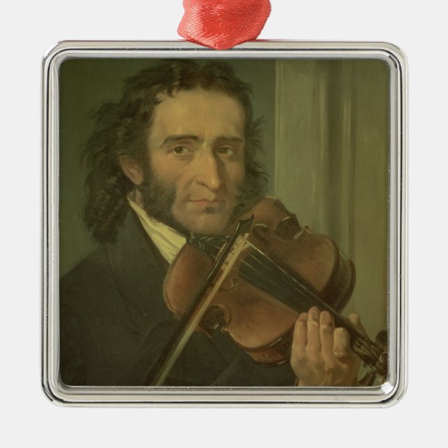 Porträtt av Niccolo Paganini Julgransprydnad Metall (Framsidan)
